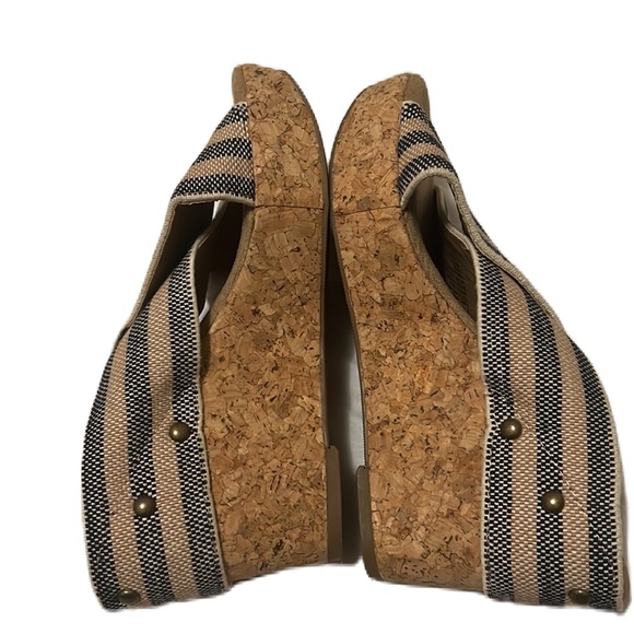 Women’s MERONA, Open-Toe, Wedge Sandals, Beige/Blue/Tan, Size 7 - Picture 6 of 6